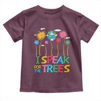 Funny Earth Day I Speak For The Trees Toddler T Shirt Hippie Trees