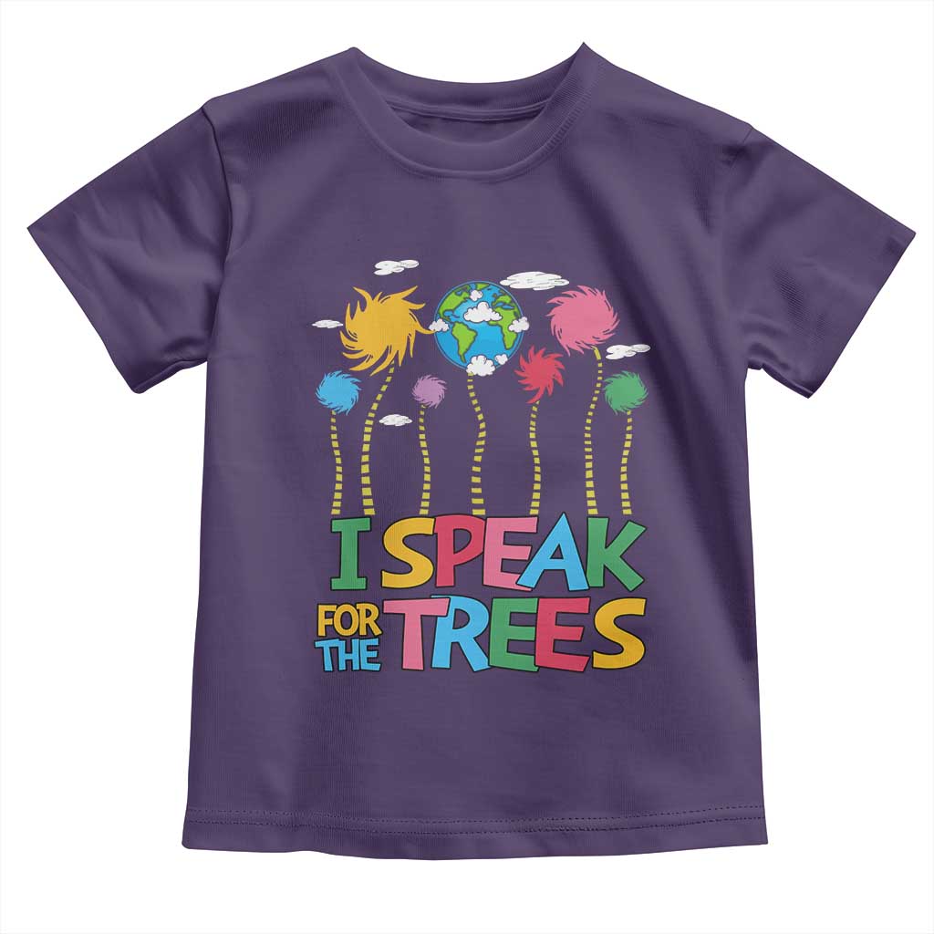 Funny Earth Day I Speak For The Trees Toddler T Shirt Hippie Trees