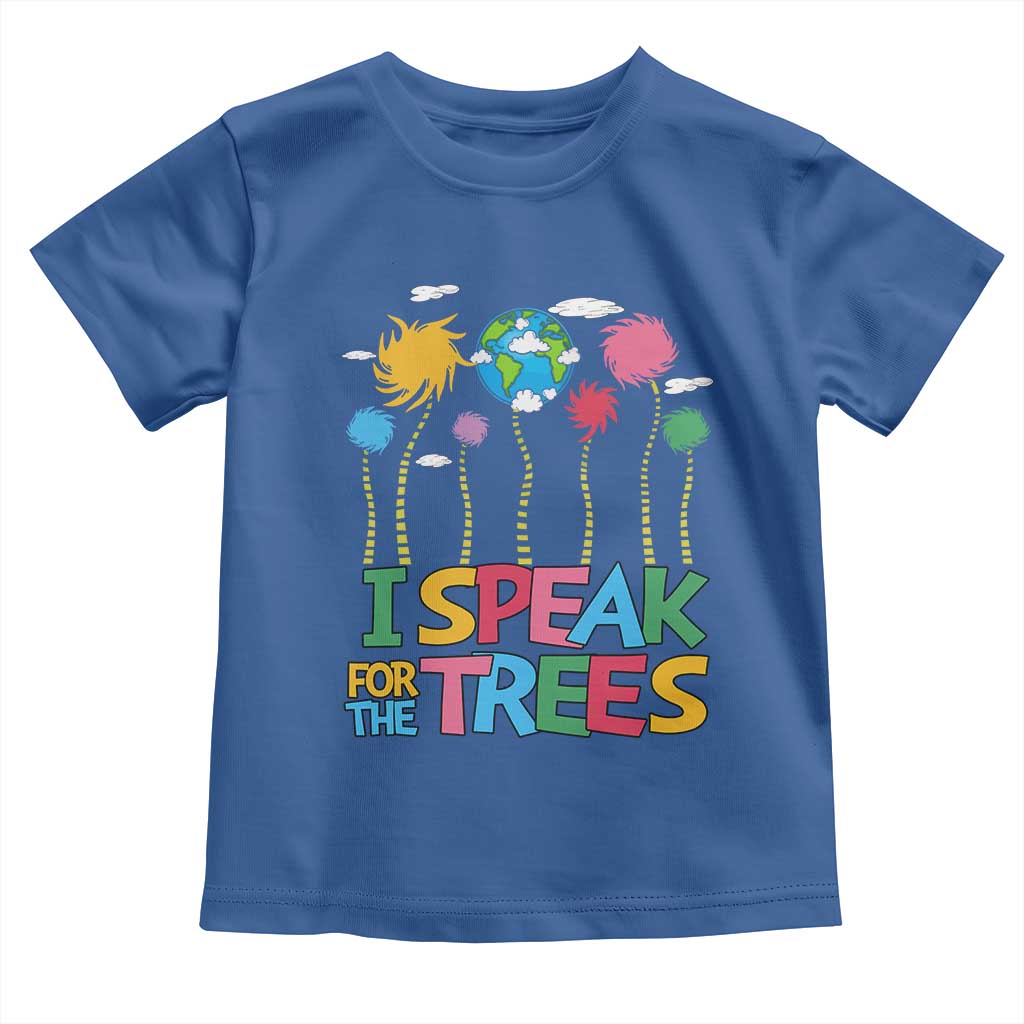 Funny Earth Day I Speak For The Trees Toddler T Shirt Hippie Trees