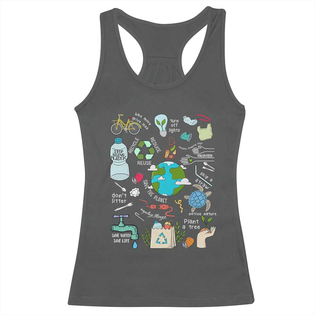 Earth Day Ecological sustainability Environment Protection Racerback Tank Top