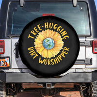 Earth Day Tree Hugging Dirt Worshipper Spare Tire Cover Earth Sunflower