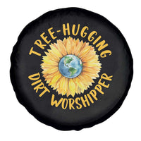 Earth Day Tree Hugging Dirt Worshipper Spare Tire Cover Earth Sunflower