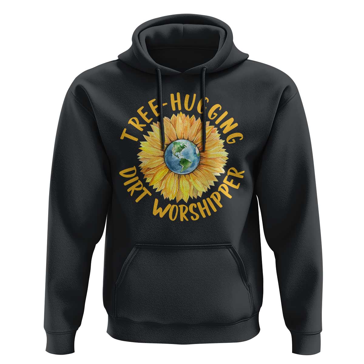 Earth Day Tree Hugging Dirt Worshipper Hoodie Earth Sunflower
