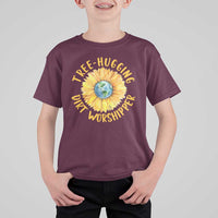 Earth Day Tree Hugging Dirt Worshipper T Shirt For Kid Earth Sunflower