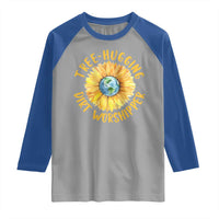 Earth Day Tree Hugging Dirt Worshipper Raglan Shirt Earth Sunflower
