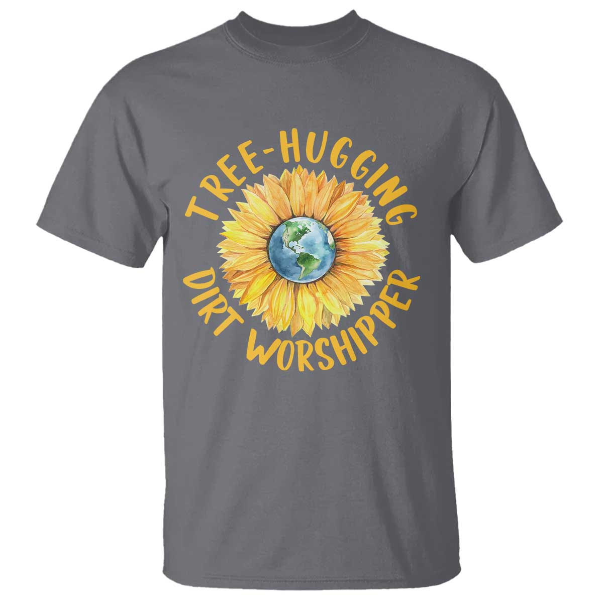 Earth Day Tree Hugging Dirt Worshipper T Shirt Earth Sunflower