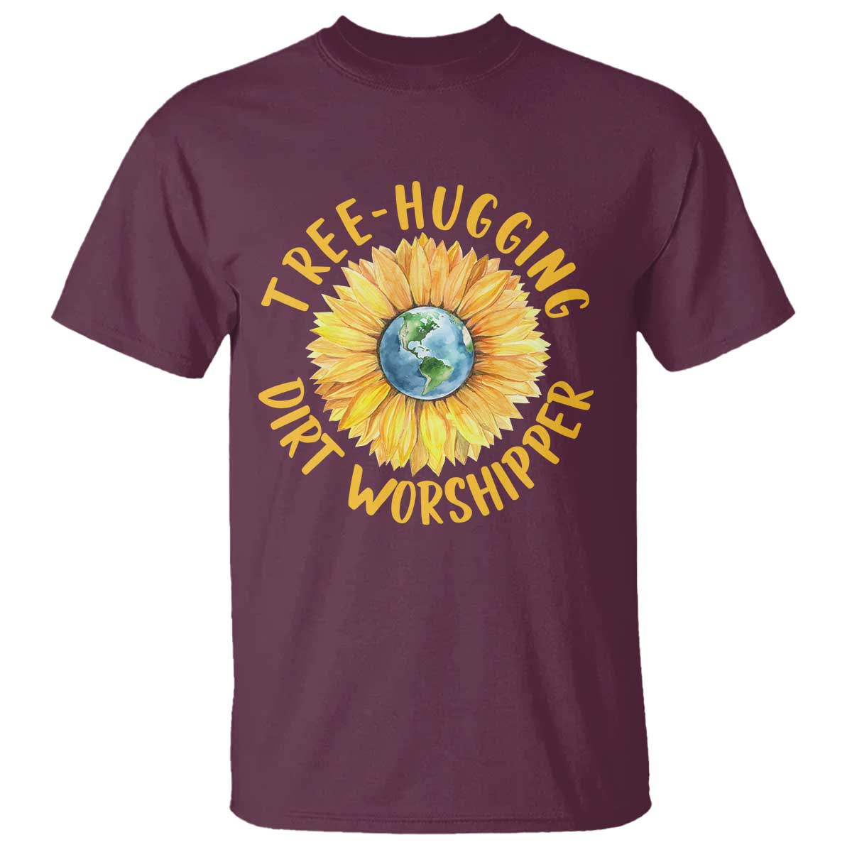 Earth Day Tree Hugging Dirt Worshipper T Shirt Earth Sunflower