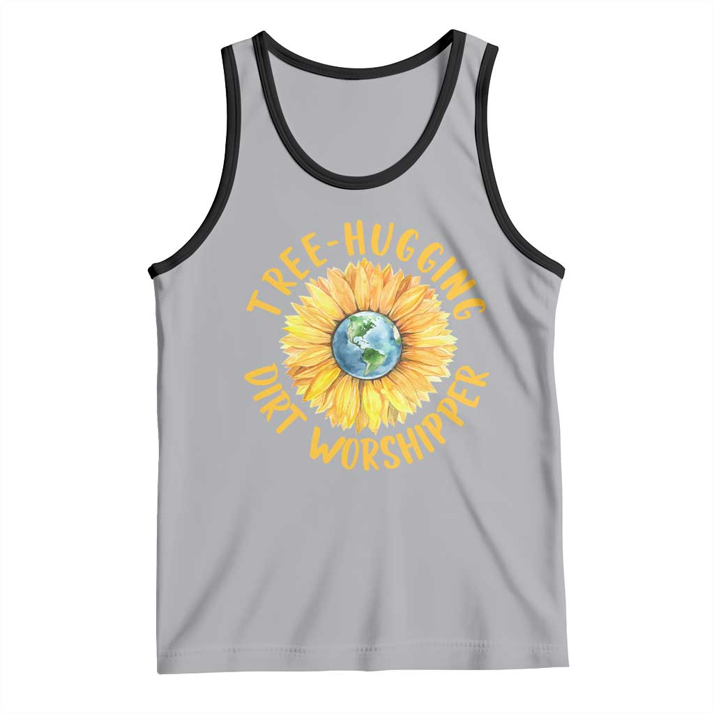 Earth Day Tree Hugging Dirt Worshipper Tank Top Earth Sunflower