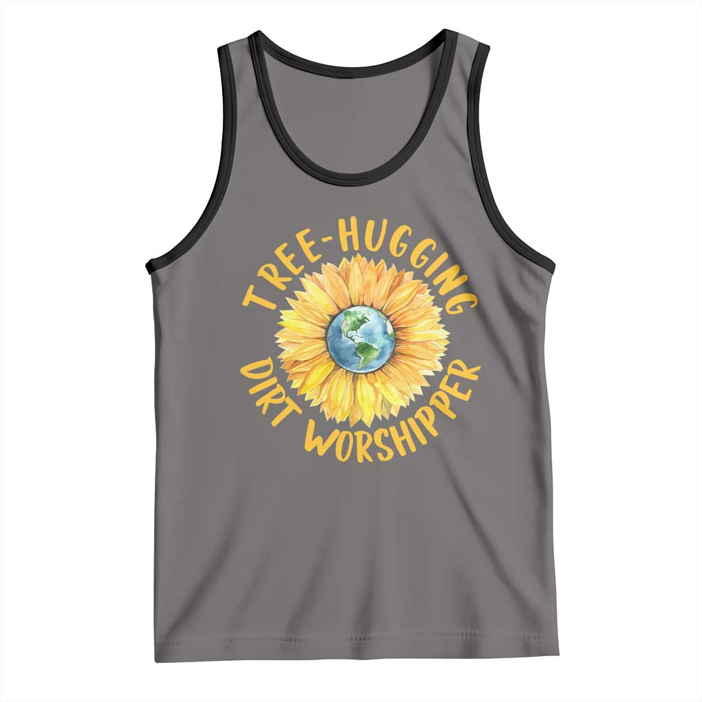 Earth Day Tree Hugging Dirt Worshipper Tank Top Earth Sunflower