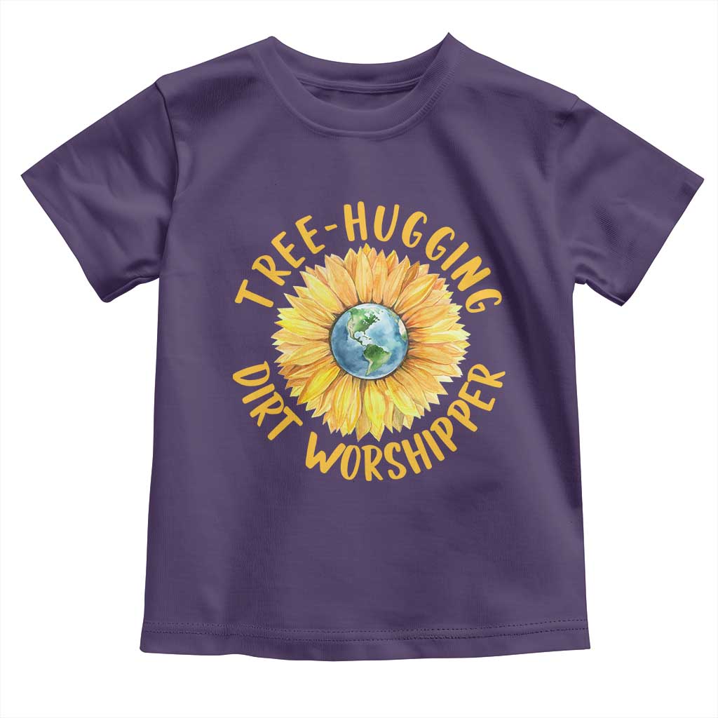 Earth Day Tree Hugging Dirt Worshipper Toddler T Shirt Earth Sunflower