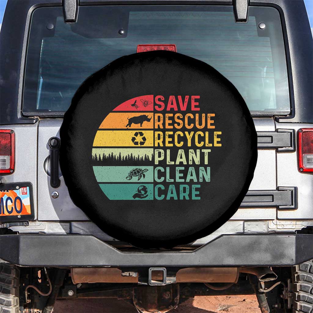 Earth Day Spare Tire Cover Save Bees Rescue Animals Recycle Plastic