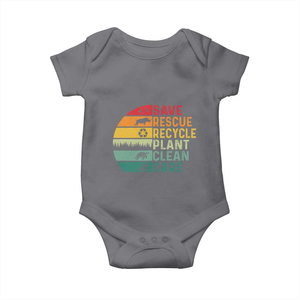 Earth Day Baby Onesie Save Bees Rescue Animals Recycle Plastic