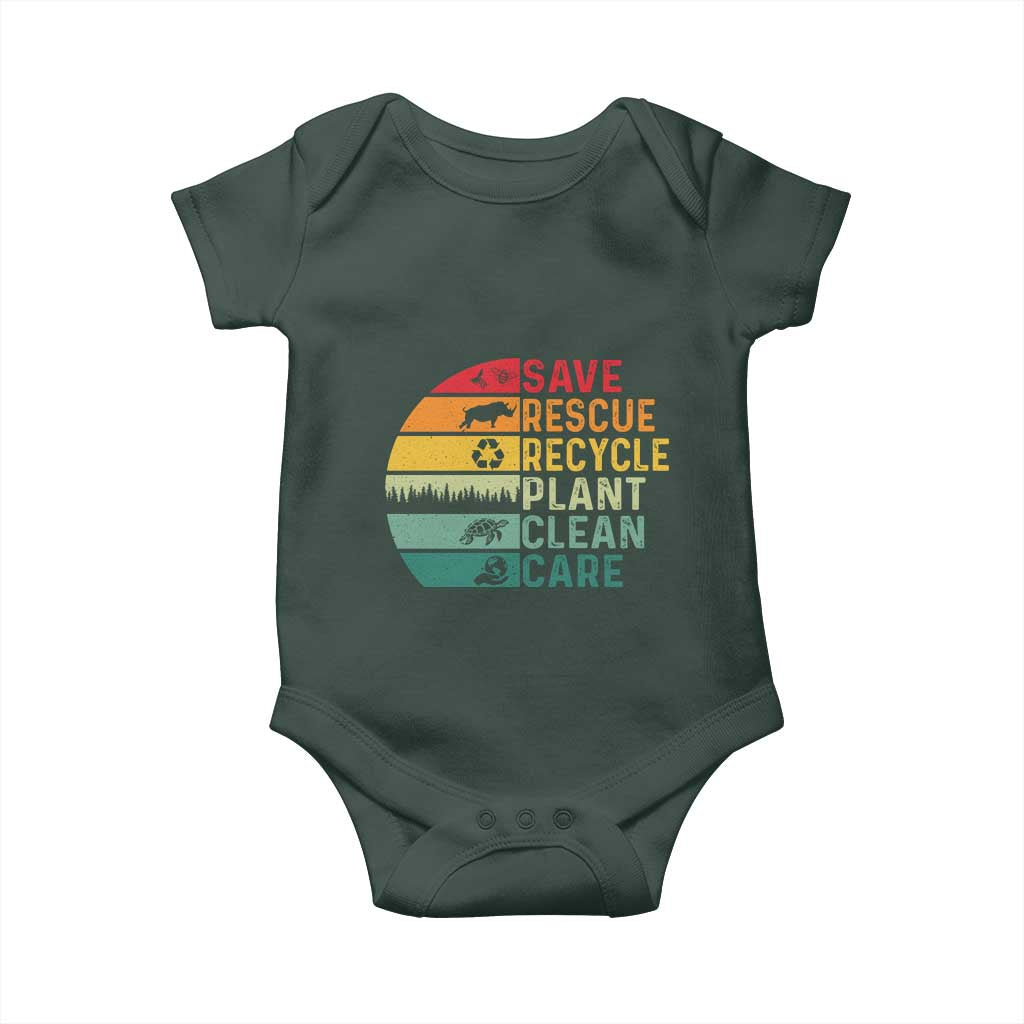 Earth Day Baby Onesie Save Bees Rescue Animals Recycle Plastic