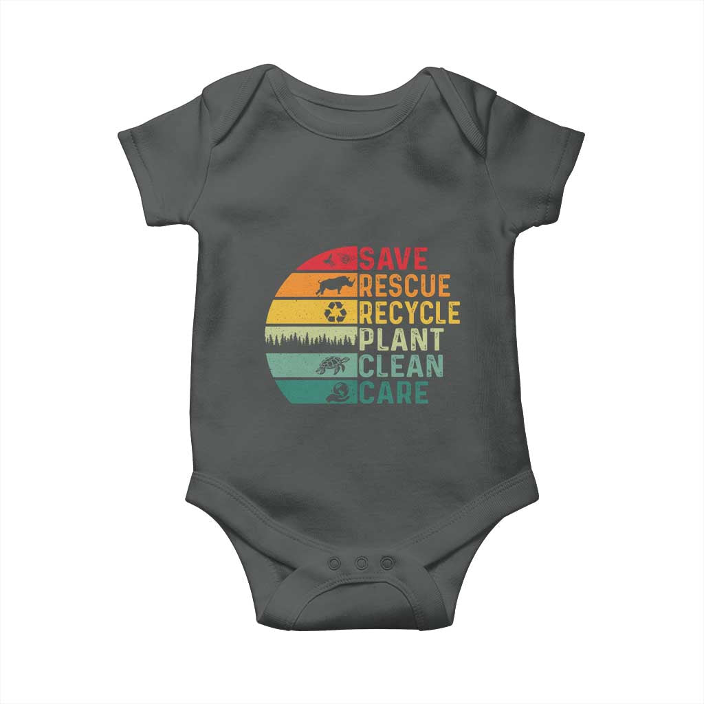Earth Day Baby Onesie Save Bees Rescue Animals Recycle Plastic