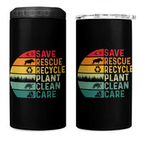 Earth Day 4 in 1 Can Cooler Tumbler Save Bees Rescue Animals Recycle Plastic