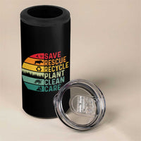 Earth Day 4 in 1 Can Cooler Tumbler Save Bees Rescue Animals Recycle Plastic