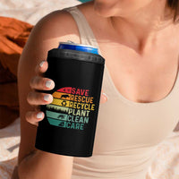 Earth Day 4 in 1 Can Cooler Tumbler Save Bees Rescue Animals Recycle Plastic