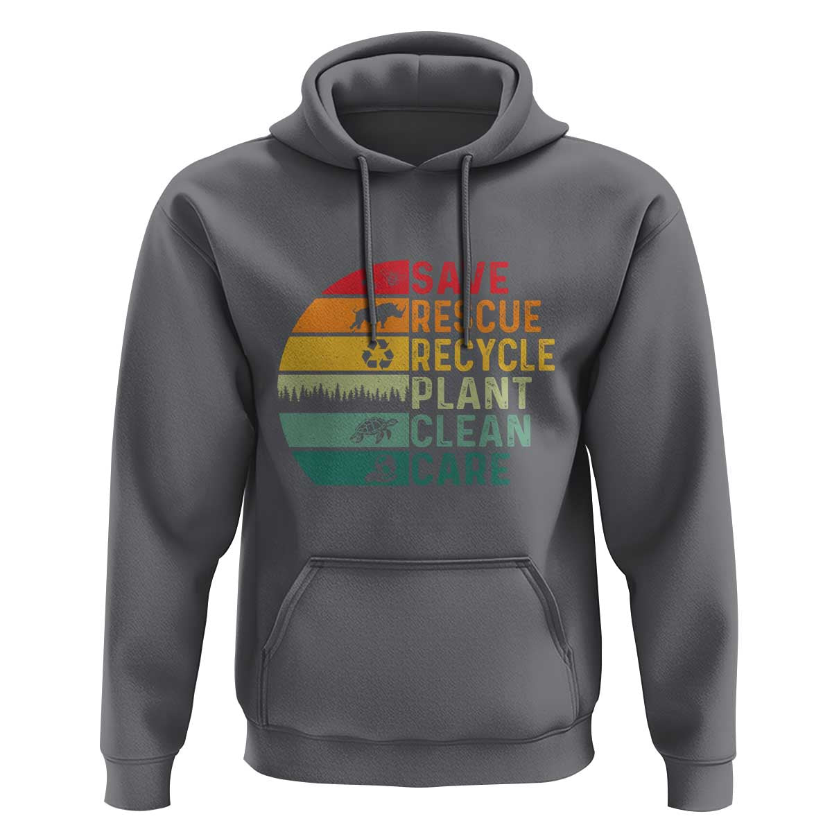 Earth Day Hoodie Save Bees Rescue Animals Recycle Plastic