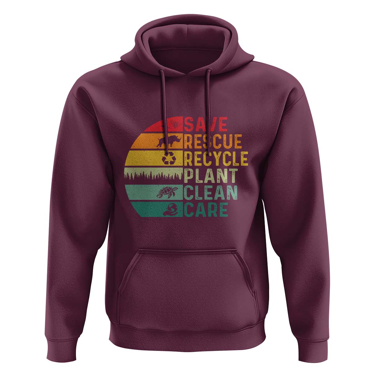 Earth Day Hoodie Save Bees Rescue Animals Recycle Plastic