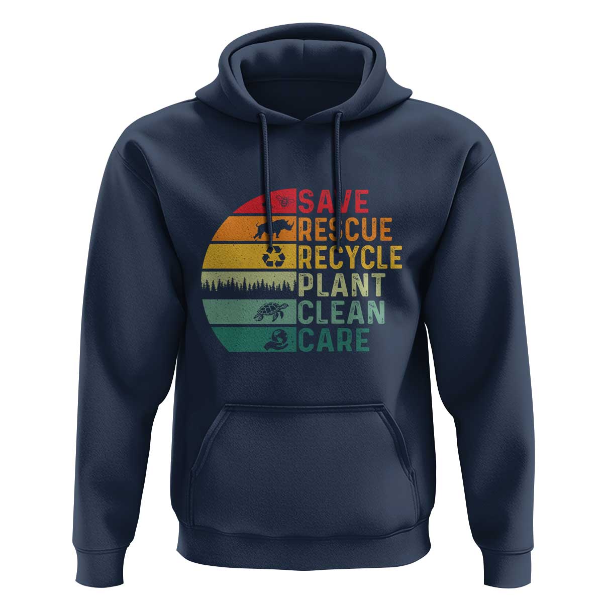 Earth Day Hoodie Save Bees Rescue Animals Recycle Plastic