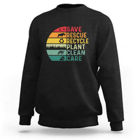 Earth Day Sweatshirt Save Bees Rescue Animals Recycle Plastic