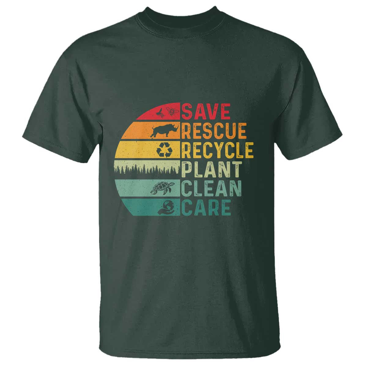 Earth Day T Shirt Save Bees Rescue Animals Recycle Plastic