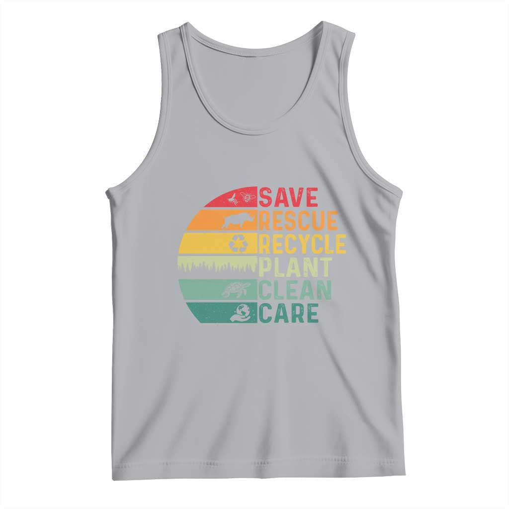 Earth Day Tank Top Save Bees Rescue Animals Recycle Plastic
