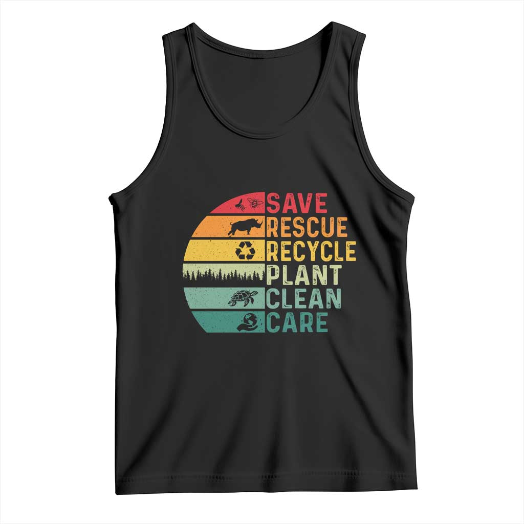 Earth Day Tank Top Save Bees Rescue Animals Recycle Plastic