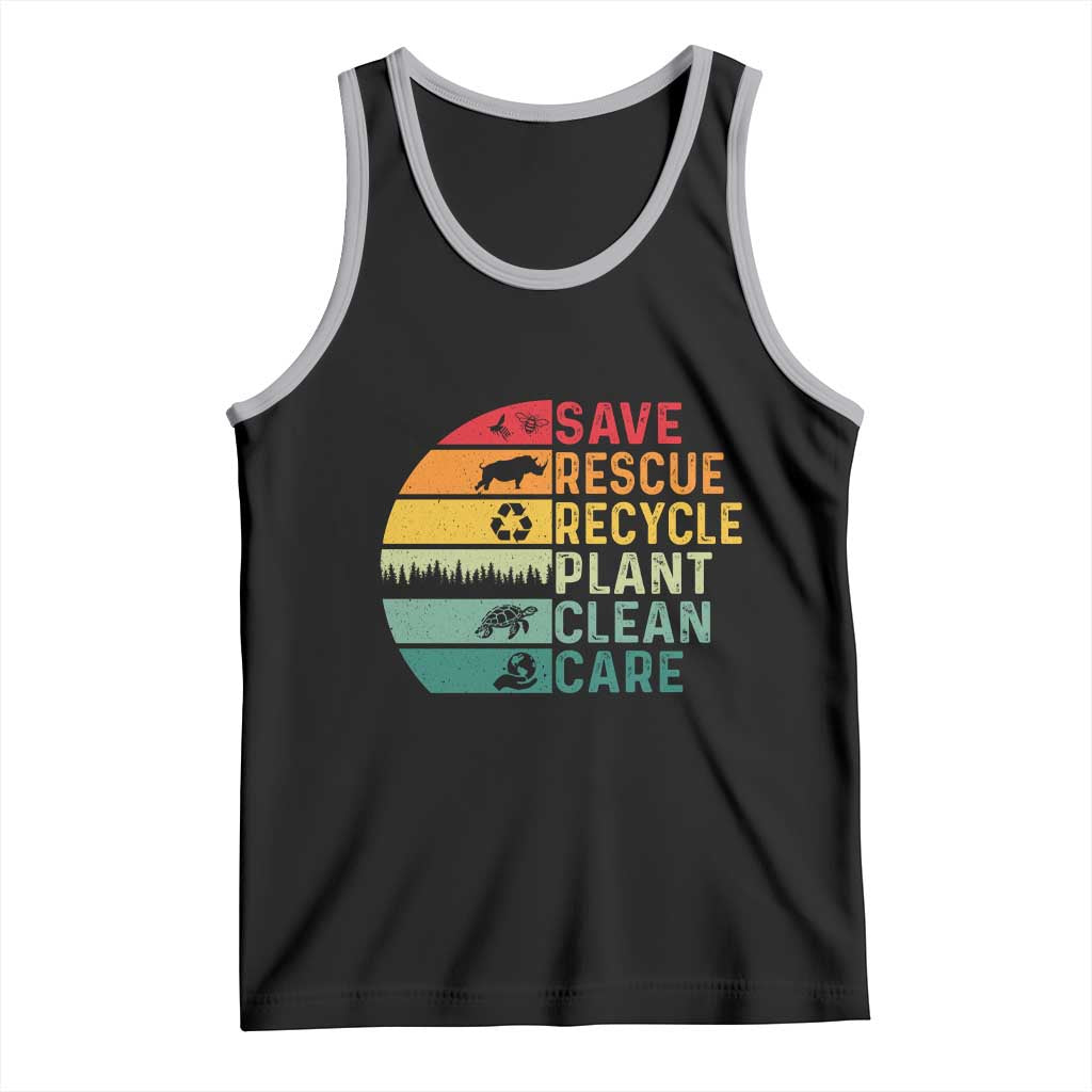 Earth Day Tank Top Save Bees Rescue Animals Recycle Plastic