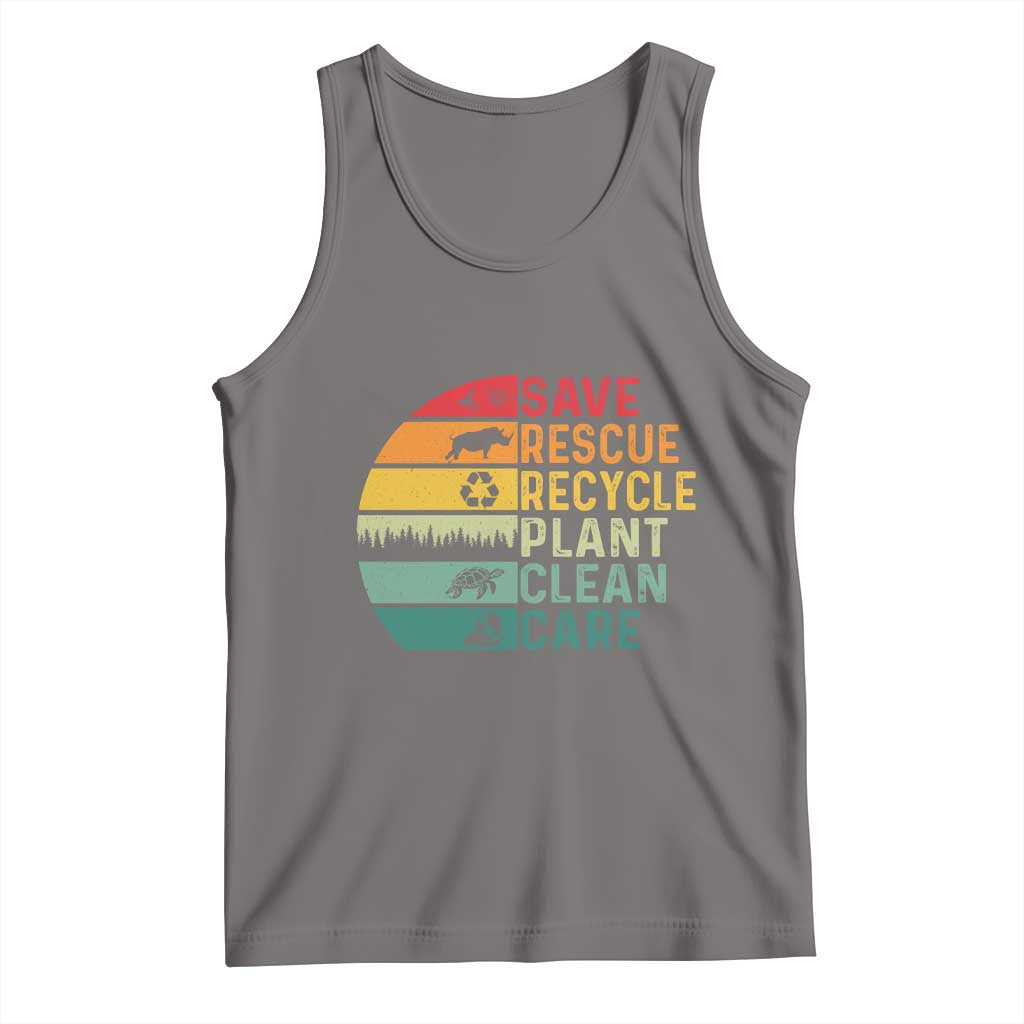 Earth Day Tank Top Save Bees Rescue Animals Recycle Plastic
