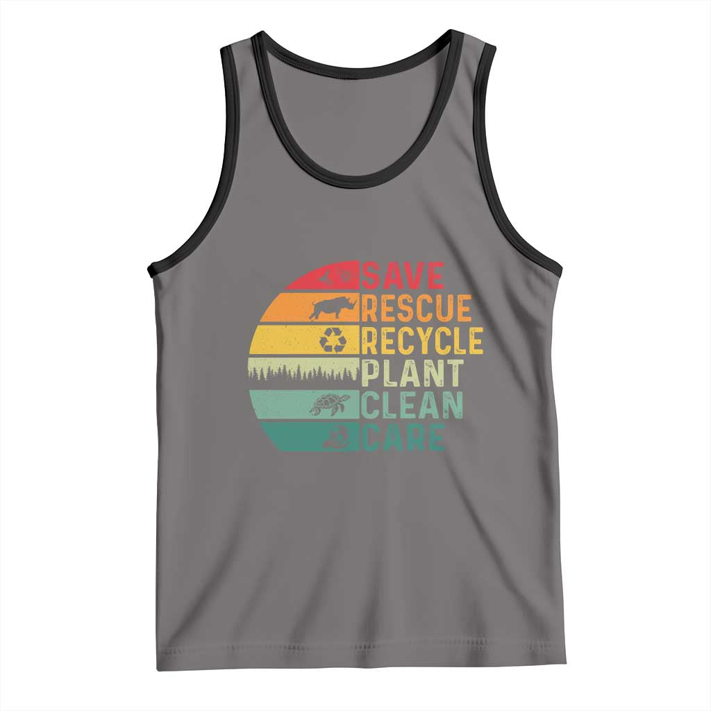 Earth Day Tank Top Save Bees Rescue Animals Recycle Plastic