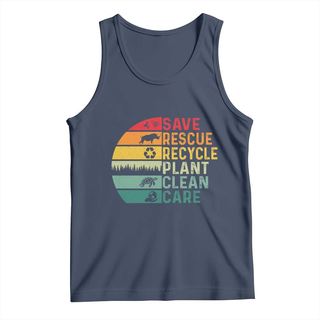 Earth Day Tank Top Save Bees Rescue Animals Recycle Plastic