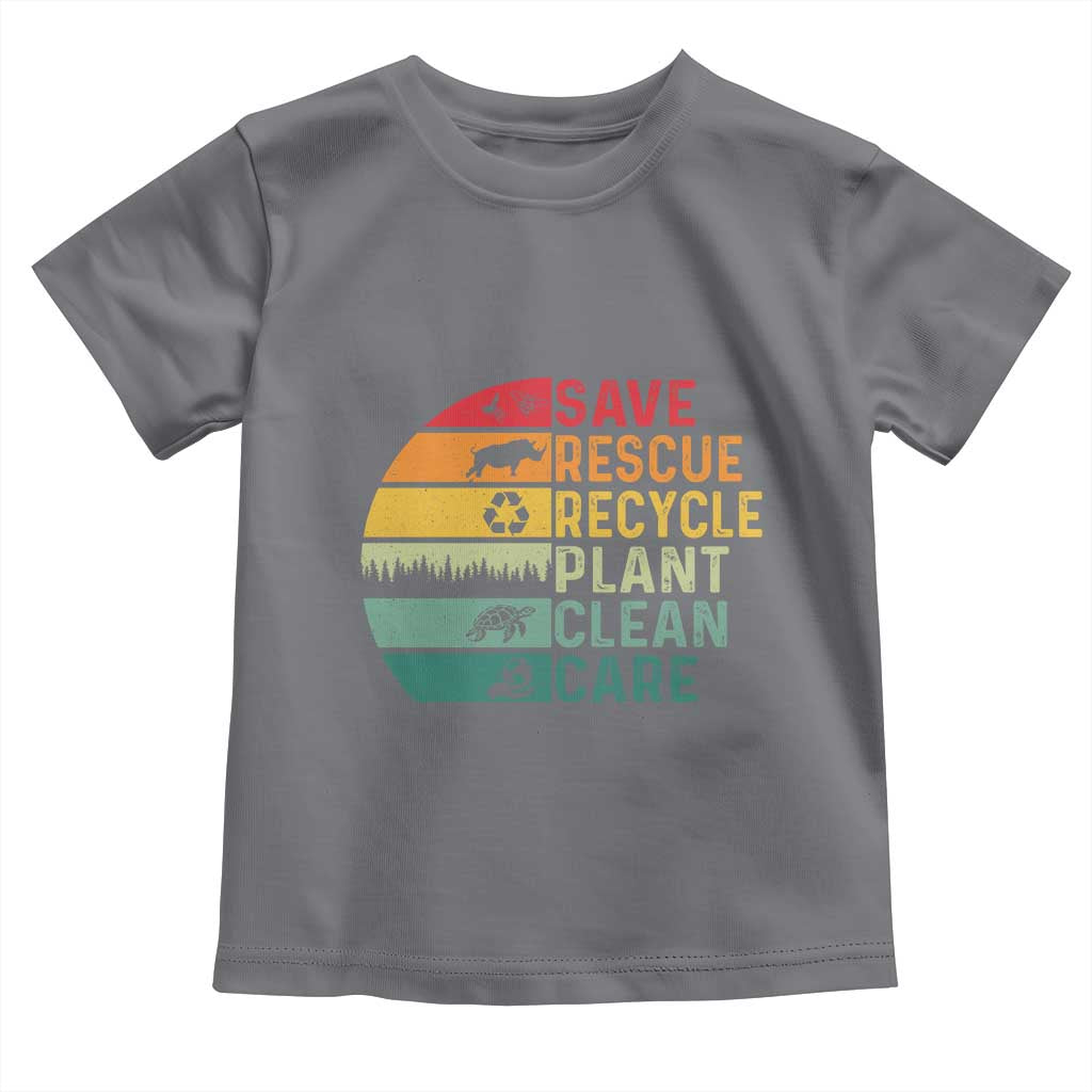 Earth Day Toddler T Shirt Save Bees Rescue Animals Recycle Plastic