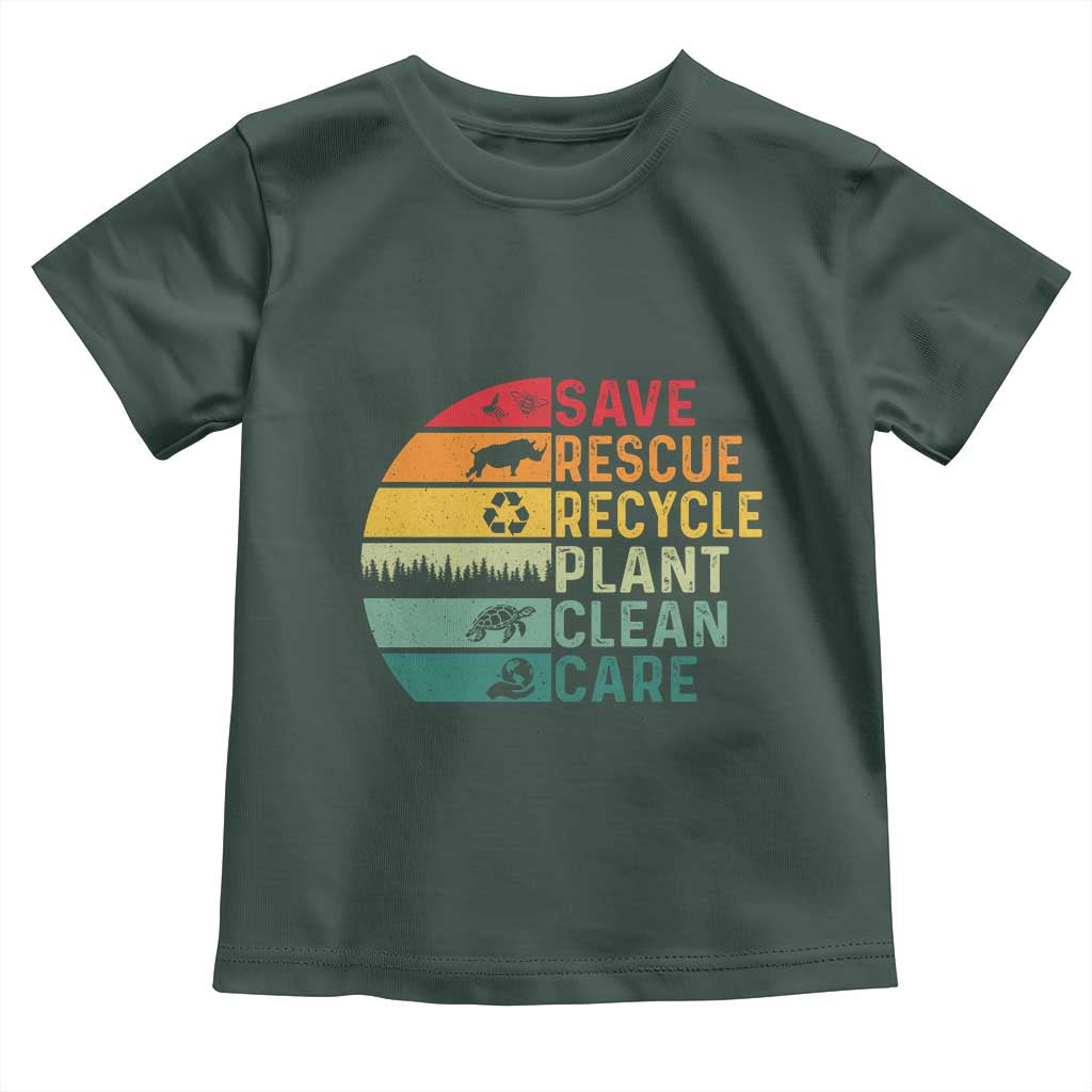 Earth Day Toddler T Shirt Save Bees Rescue Animals Recycle Plastic