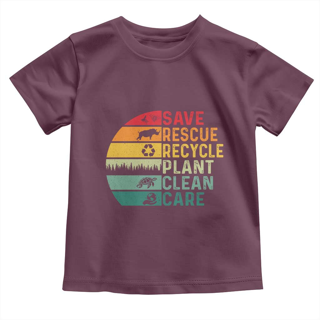 Earth Day Toddler T Shirt Save Bees Rescue Animals Recycle Plastic