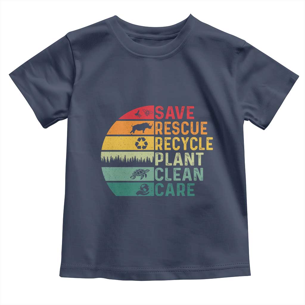 Earth Day Toddler T Shirt Save Bees Rescue Animals Recycle Plastic