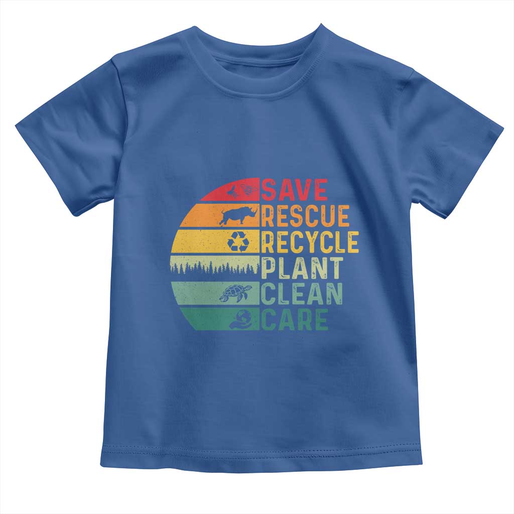 Earth Day Toddler T Shirt Save Bees Rescue Animals Recycle Plastic