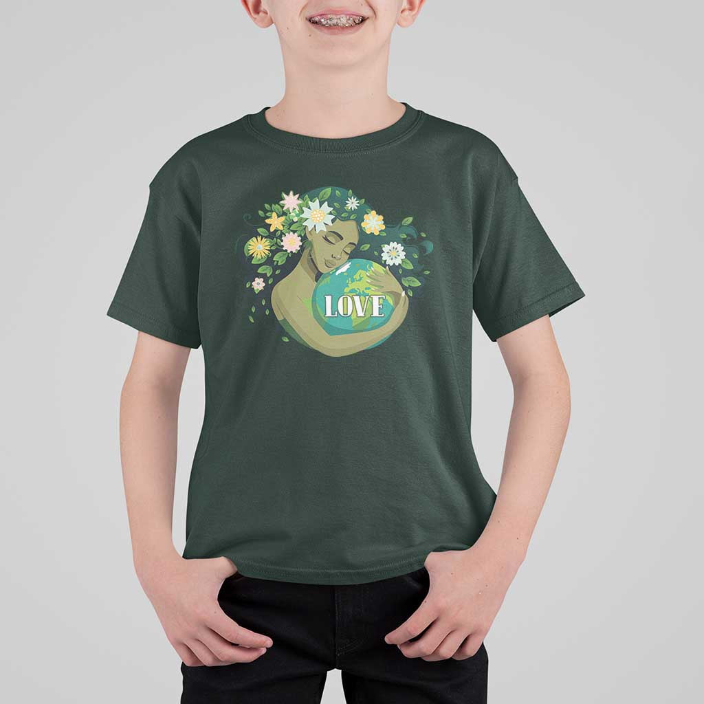 LOVE Mother Earth Day Save Our Planet Environment Green T Shirt For Kid