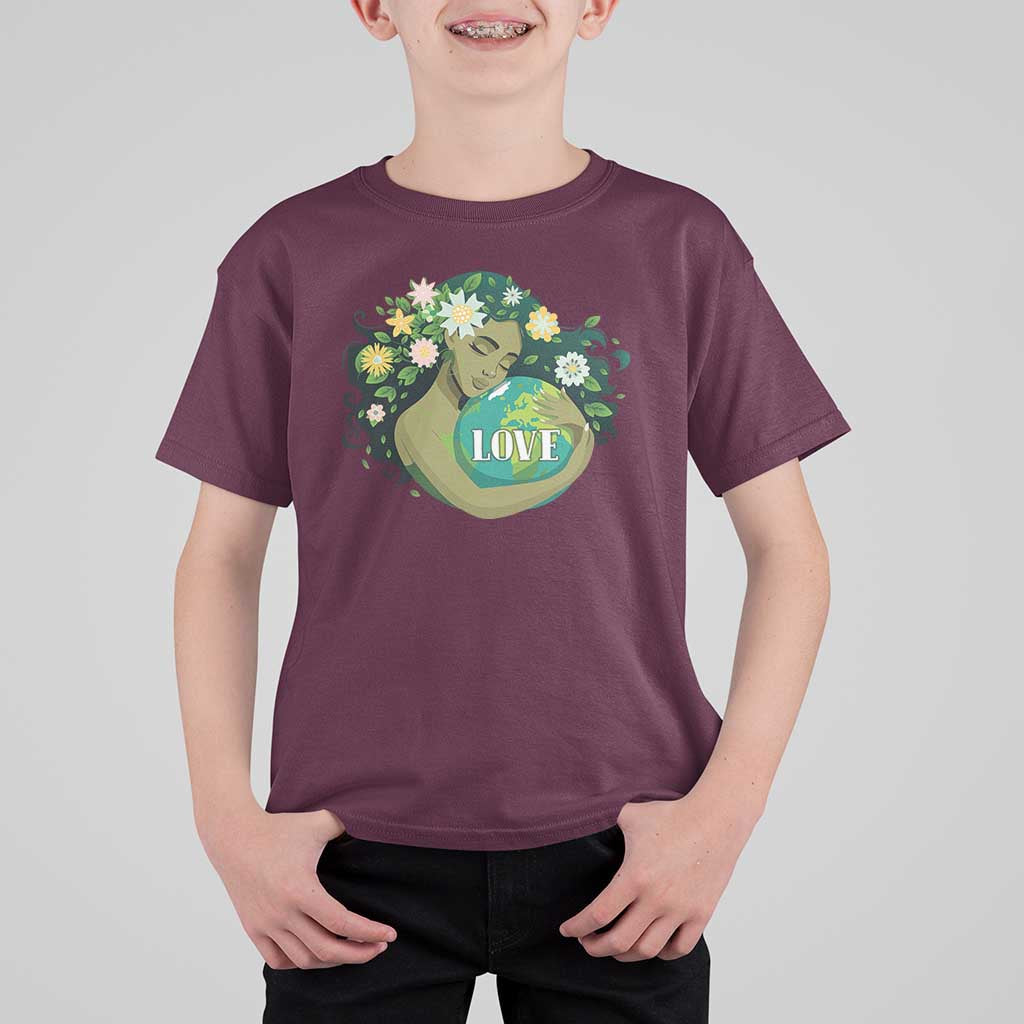 LOVE Mother Earth Day Save Our Planet Environment Green T Shirt For Kid