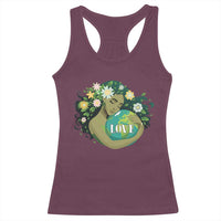 LOVE Mother Earth Day Save Our Planet Environment Green Racerback Tank Top