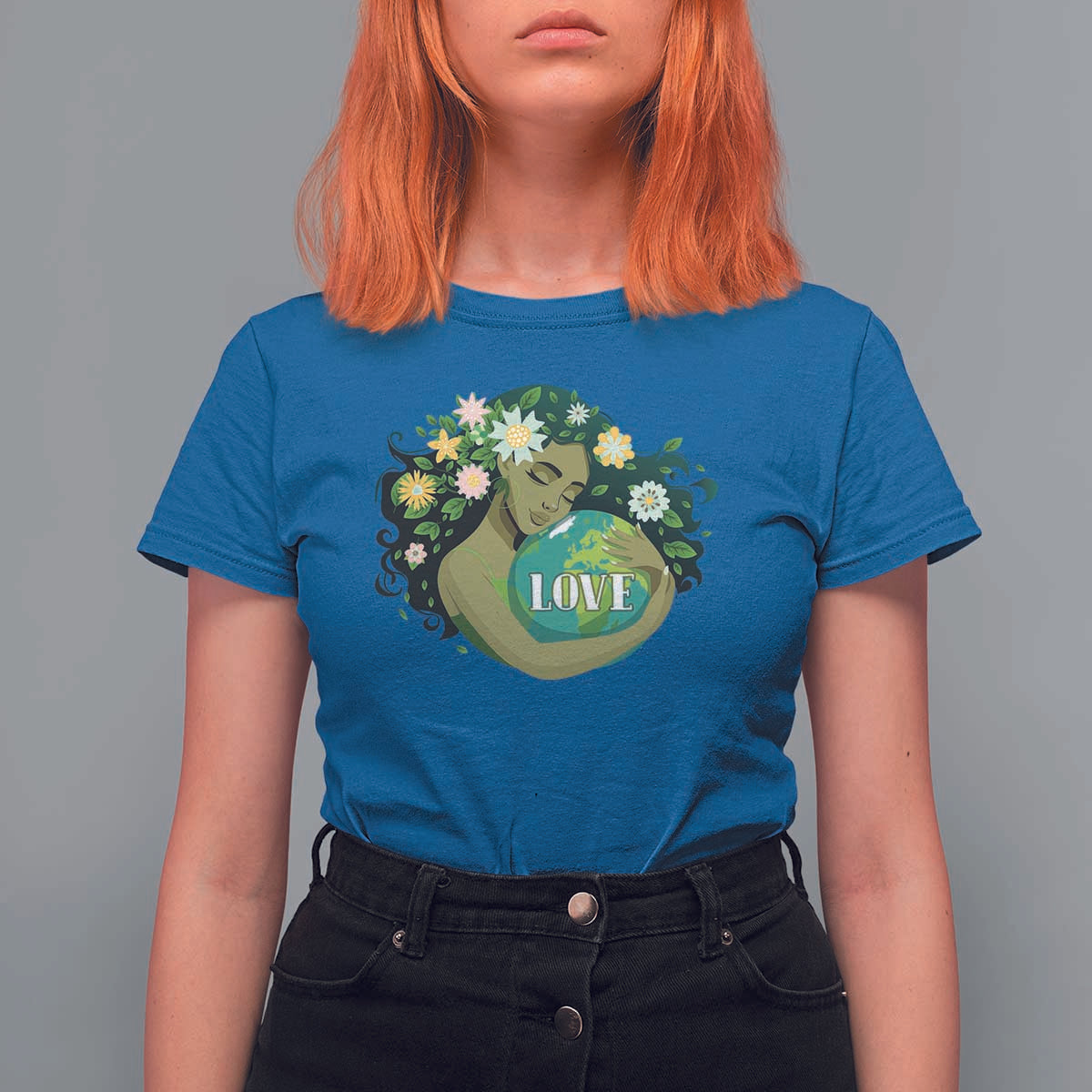 LOVE Mother Earth Day Save Our Planet Environment Green T Shirt For Women