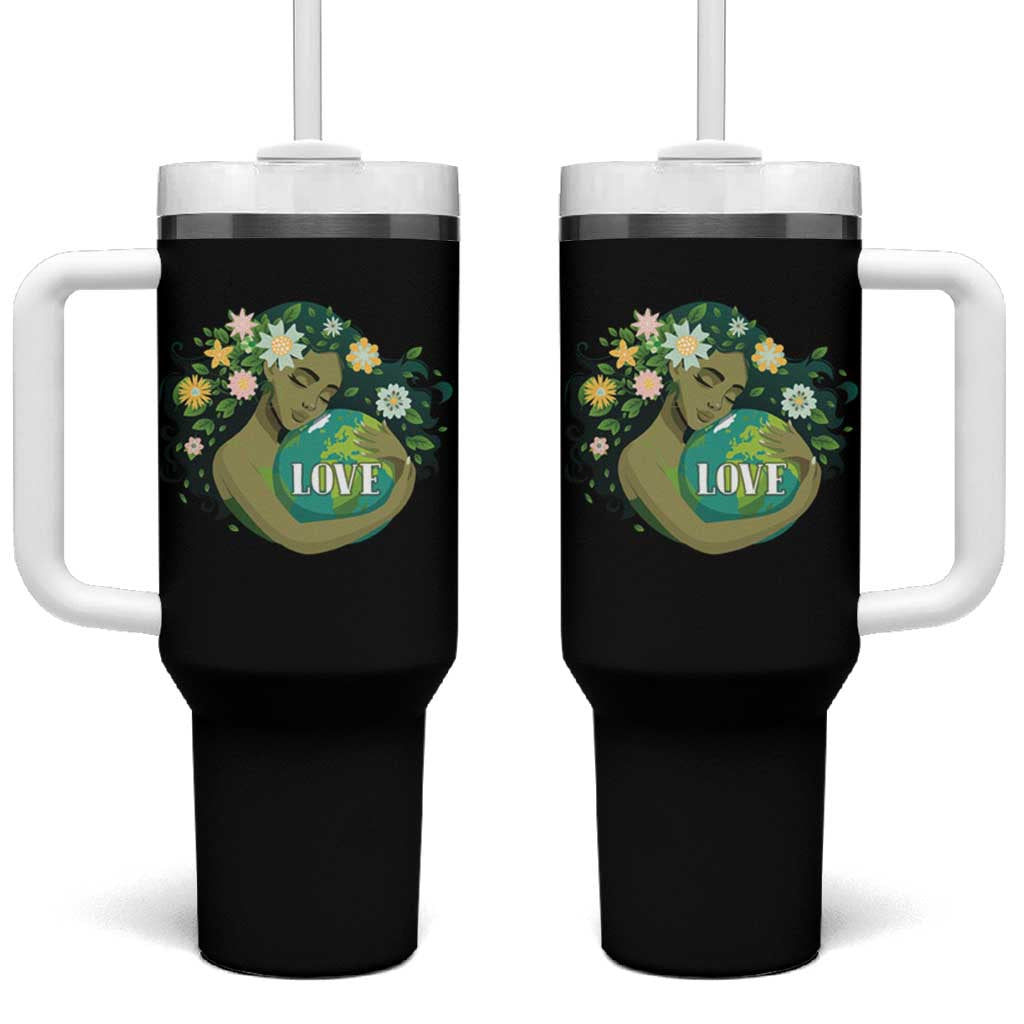 LOVE Mother Earth Day Save Our Planet Environment Green Tumbler With Handle