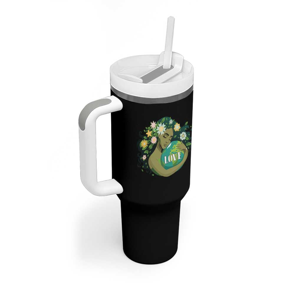 LOVE Mother Earth Day Save Our Planet Environment Green Tumbler With Handle