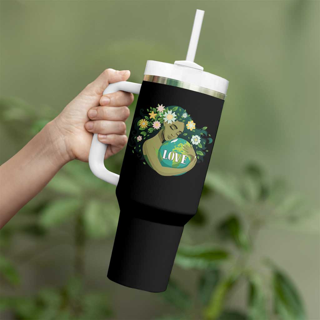 LOVE Mother Earth Day Save Our Planet Environment Green Tumbler With Handle