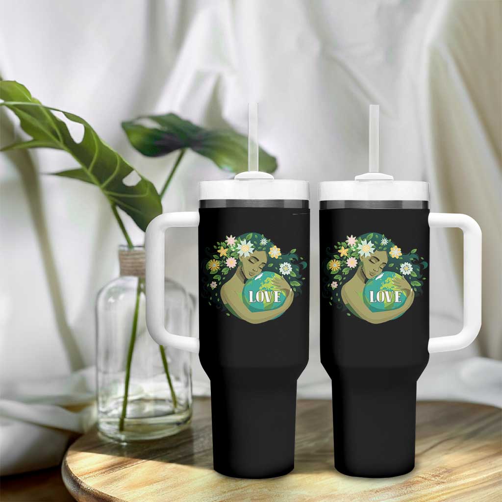 LOVE Mother Earth Day Save Our Planet Environment Green Tumbler With Handle
