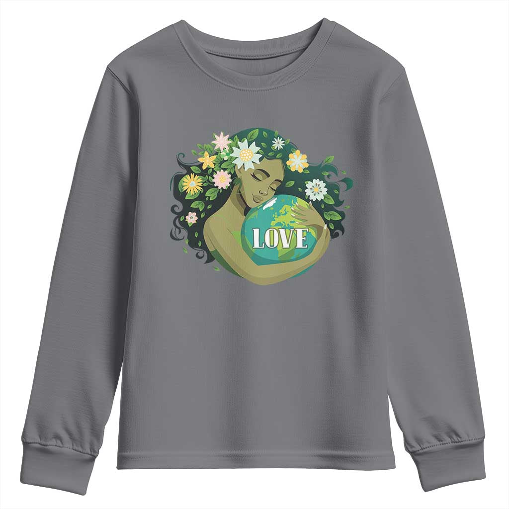 LOVE Mother Earth Day Save Our Planet Environment Green Youth Sweatshirt