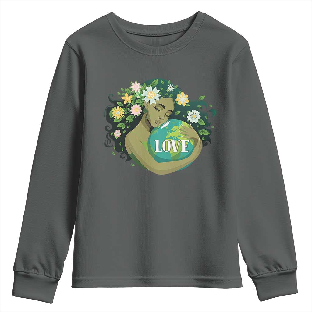 LOVE Mother Earth Day Save Our Planet Environment Green Youth Sweatshirt
