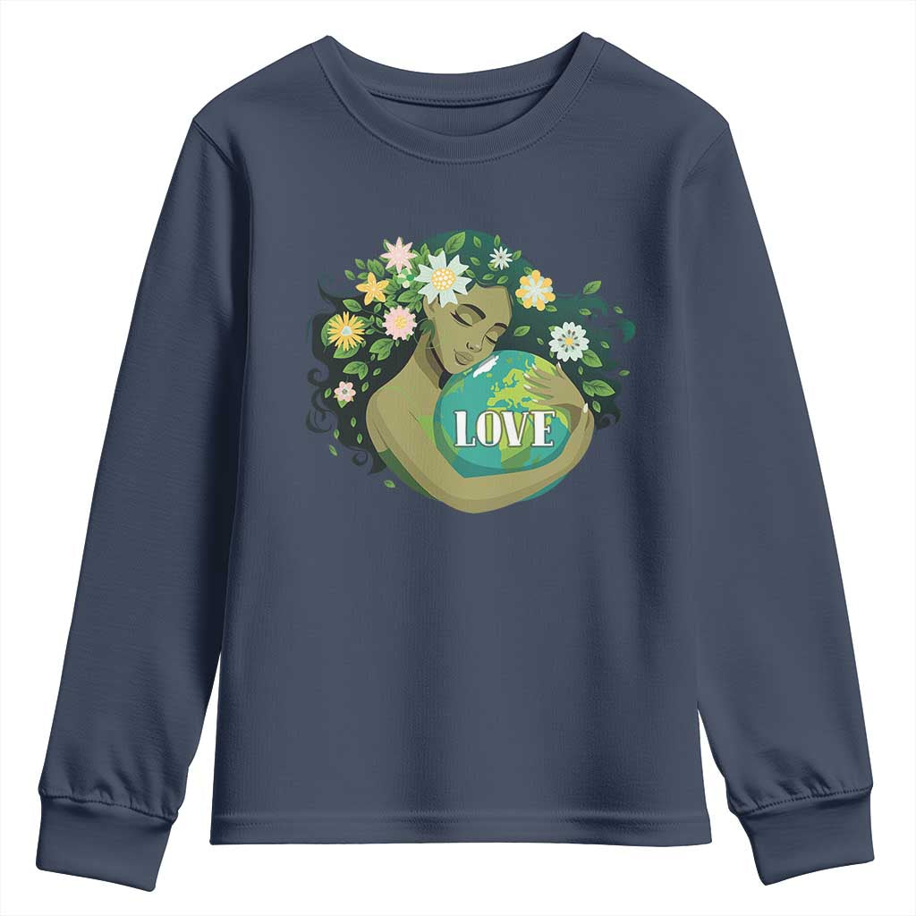 LOVE Mother Earth Day Save Our Planet Environment Green Youth Sweatshirt