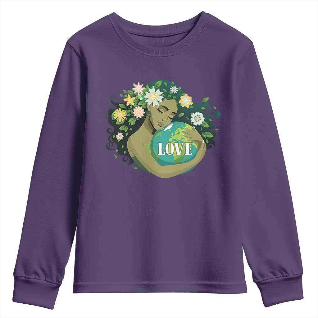 LOVE Mother Earth Day Save Our Planet Environment Green Youth Sweatshirt
