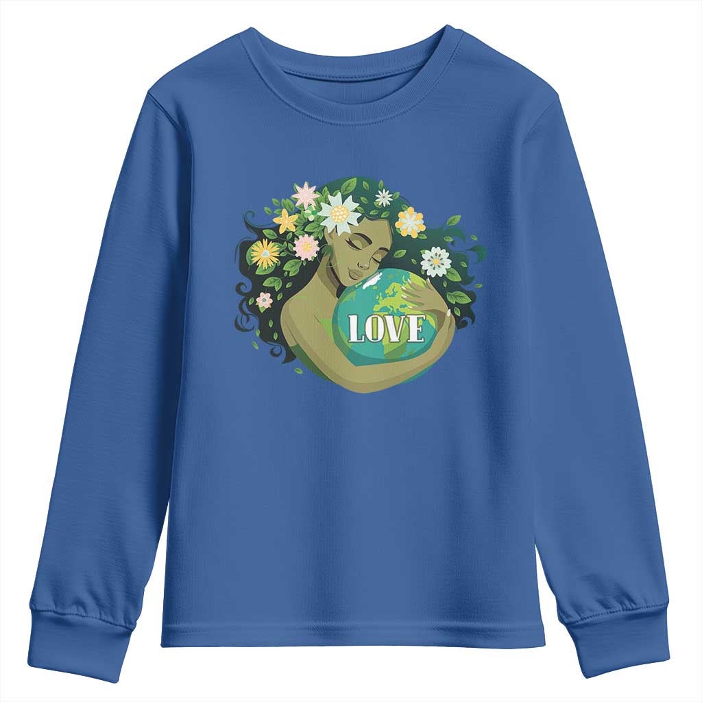 LOVE Mother Earth Day Save Our Planet Environment Green Youth Sweatshirt